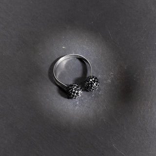 Black Zircon Ball  - Ring
