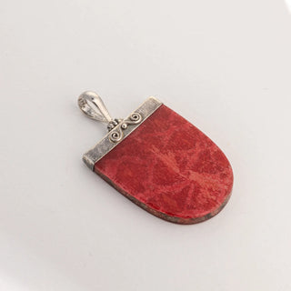 Oval rectangle coral - Pendant