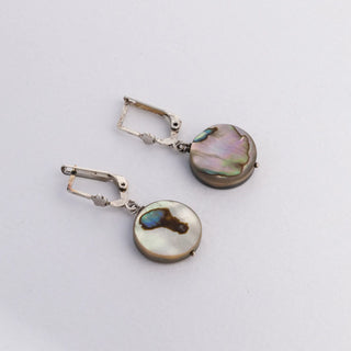 Dark Little Circles Mother Of Pearl - Earrings