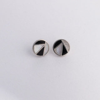 Abstract Forms in Circle Mother Of Pearl - Earrings