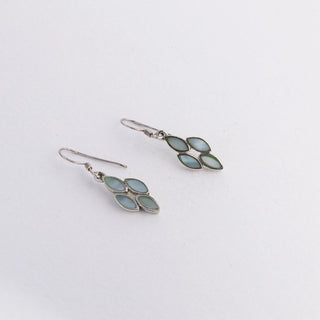 Four Green Ovals Mother Of Pearl - Earrings