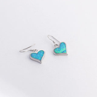 Blue heart opal - Ring, Earrings, Pendant