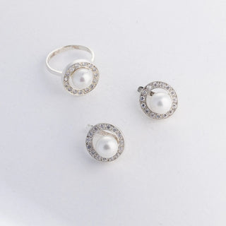 Circles with Pearl - Ring, Earrings