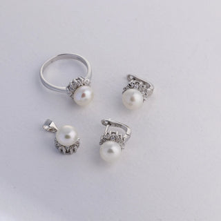 Pearls in Little Circle - Ring, Earrings, Pendant