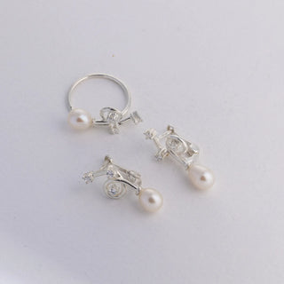 Abstract Pearl - Ring, Earrings