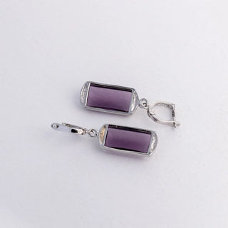 Dark Silver Elegant Amethyst - Ring, Earrings, Pendant