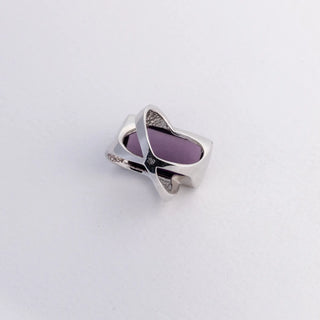 Dark Silver Elegant Amethyst - Ring, Earrings, Pendant