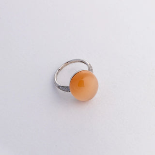 Cristaux ovales orange - Bague, Boucles d'oreilles, Pendentif