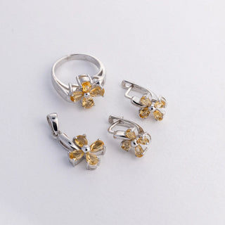 Little Flower Citrine  - Ring, Earrings, Pendant