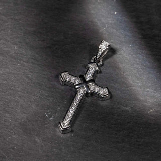 Silver twisted over Zircon Cross - Pendant