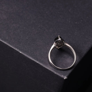 Elegant Zircon and Onyx - Ring and Earrings