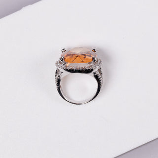 Large Orange Zircon - Ring
