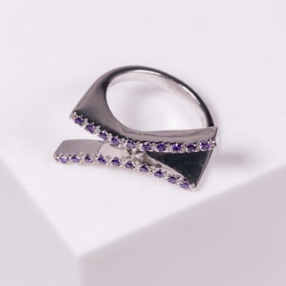 Double Zircon Purple Spread - Ring