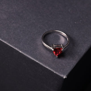 Red Triangle Zircon - Ring, Earrings, Pendant
