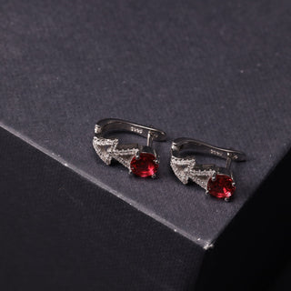 Modern Red Zircon- Ring, Earrings, Pendant