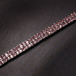Wide Pink Stones - Bracelet